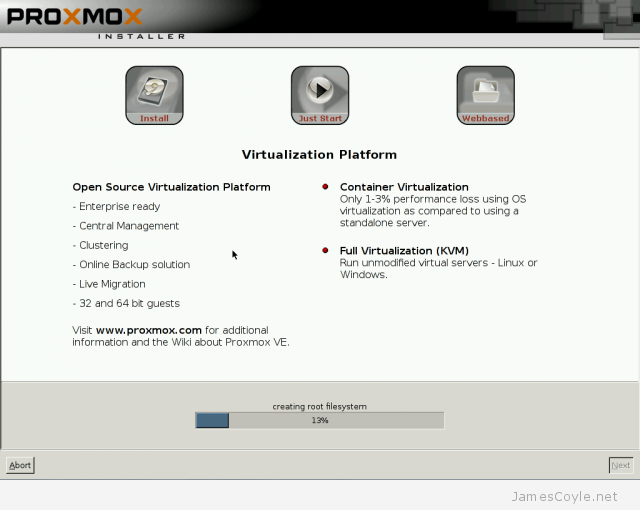 Proxmox install screen 7