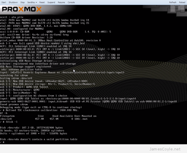 Enable Proxmox installation debugger | JamesCoyle.net Limited