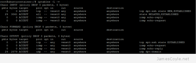 iptables console