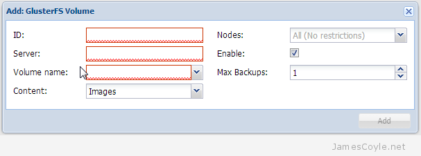 proxmox add glusterfs volume