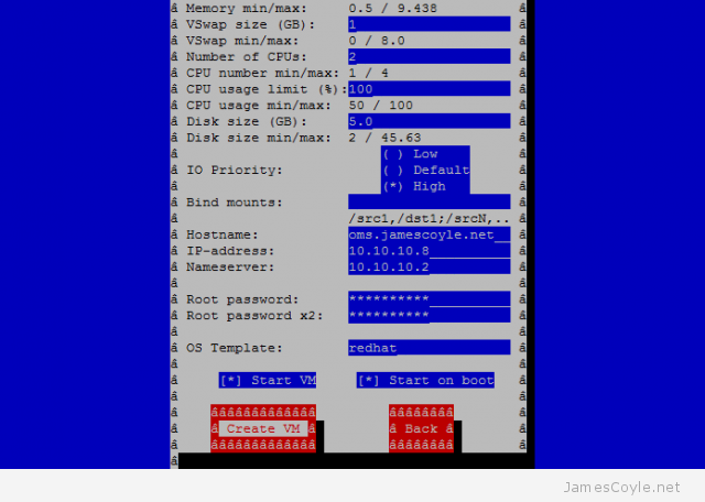 OpenNode TUI OMS create VM