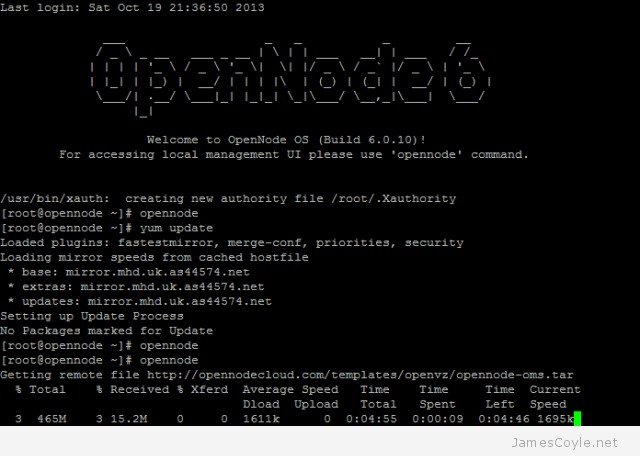 OpenNode TUI OMS downloading