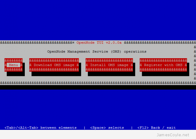 OpenNode TUI OMS main screen