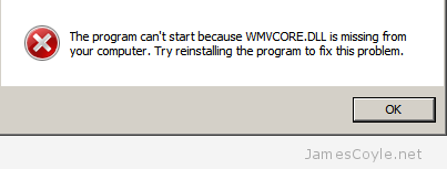 wmvcore.dll-missing